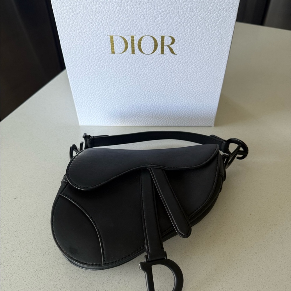 Authentic Dior Classic Mini Black Saddle Bag